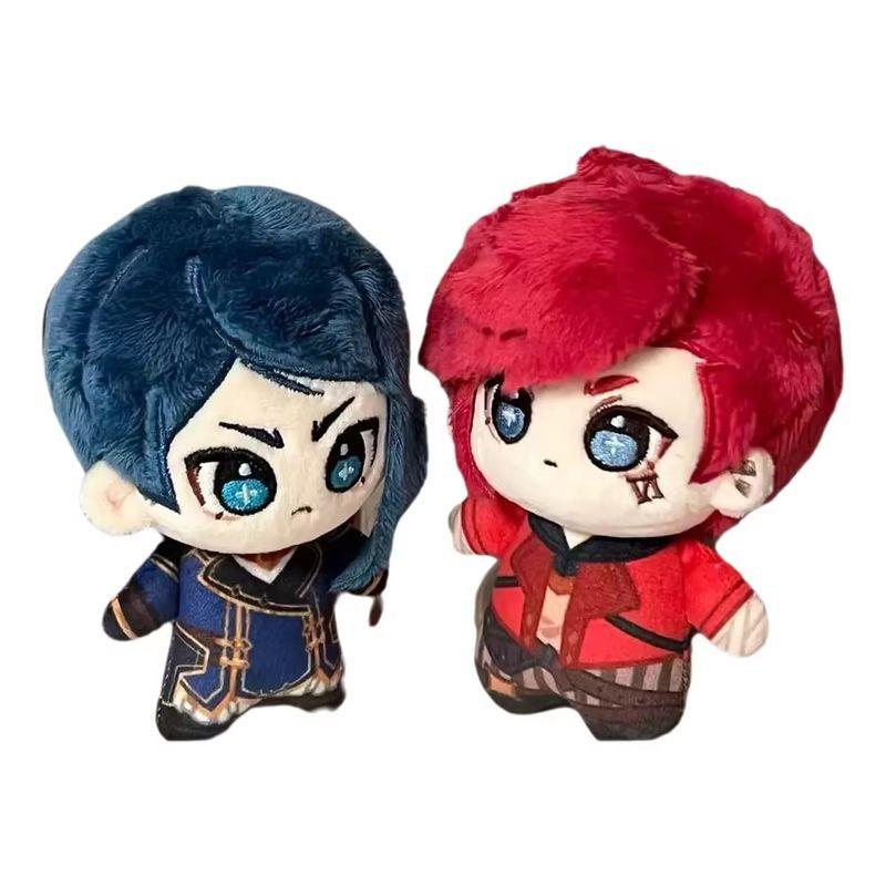 Arcane Caitlyn Vi Bavlněný plyšový přívěsek na klíče 10 cm Plyšová panenka Fanart Chibi figurka Přívěsek na tašku Klíčenka Přívěsek Dárek Pro hráče