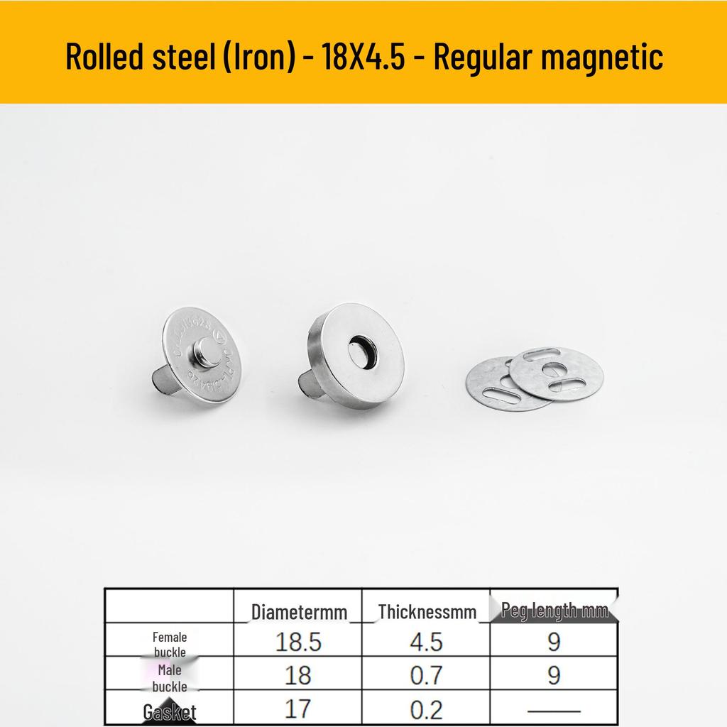 Triple Strength No-Sew Round Electroplated Magnetic Bag Buckle with Thickened Metal Pin