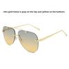 Fashion Metal Frameless Frog Eyes With Gradient Sunglasses For Outdoor Sun Protection And Driving