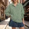 Women's Long Sleeve Leopard Print Top Casual Loose Fit Lapel Collar Blouse for Fall and Winter
