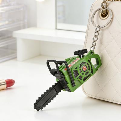 Llavero Cadena de Motosierra Compacta con Cuerda Interactiva para Tirar Juguete de Descompresión Mango Ajustable Cadena de Sierra Desmontable Herramienta Realista