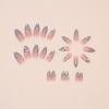 Wearing nail removable piece Nail piece Glitter powder Nail patch Medium length Almond nail 24 pieces