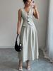 Style Slim Waistlet Half Skirt Two-Piece Set New Striped Dress Outfit for Women