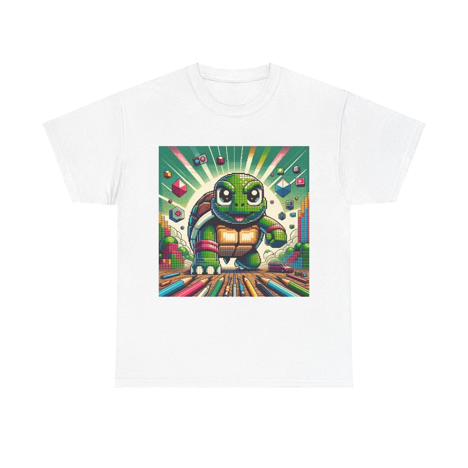 Unisex Adult T Shirt Pixelated Turtle Retro Adventure Art 4XL
