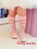 Lolita Butterfly Bow Knit Stockings With Antifriction Fabric For Spring And Summer Wear