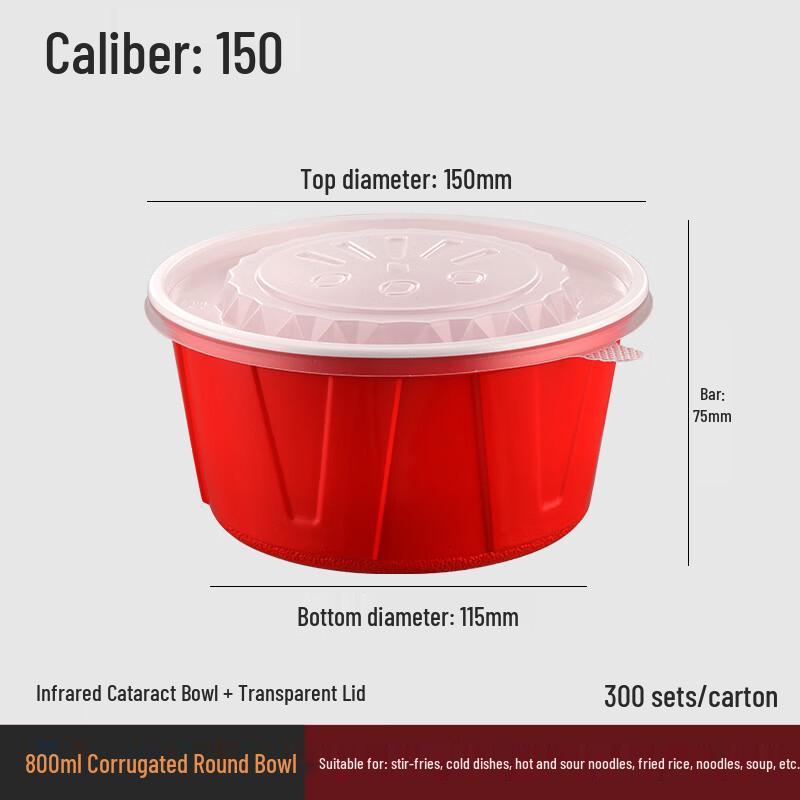 

SHAN HE MEI 800ml Disposable Corrugated Round Food Containers