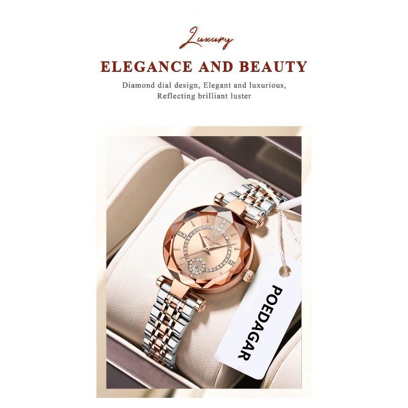 POEDAGAR Luxury Brand Women's Watches Waterproof Stainless Steel Date Ladies Wristwatch Fashion Elegant Quartz Watch Reloj