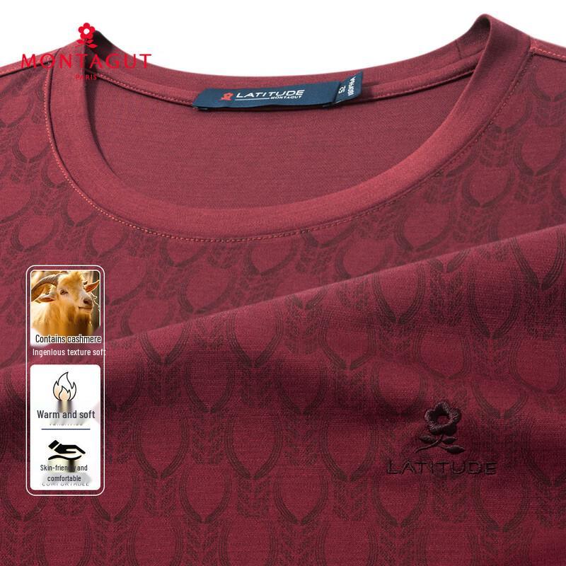 

MONTAGUT Men s Cashmere Blend Round Neck Casual T-shirt 50