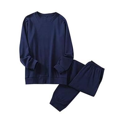 [GREATCALL] Pajamas, 100% Cotton, Loose Sweatshirts, Long Sleeves & Long Pants, Top and Bottom Set, with Pockets, Nightwear, Soft, Sweat-absorbing,