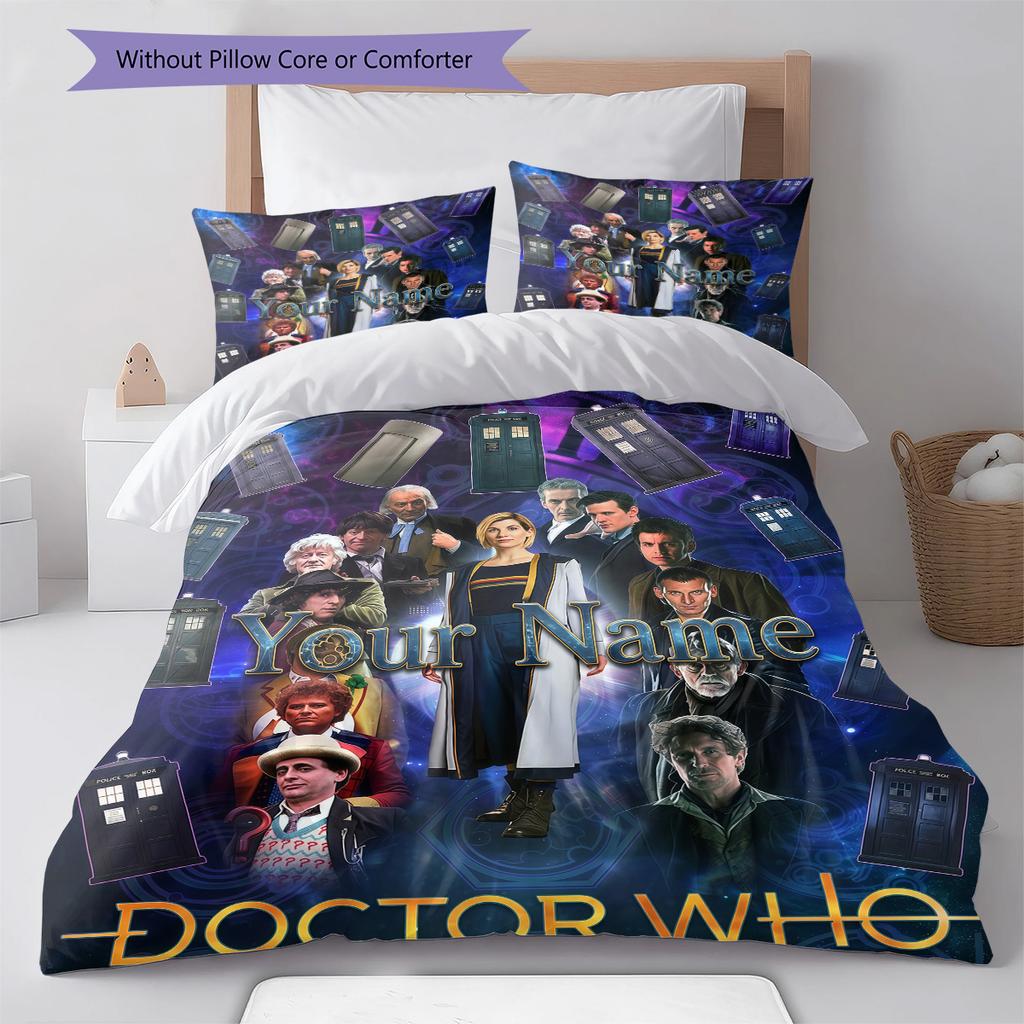 Custom Name Time Adventures Bedding,Quilt Set Quilt Cover Pillowcase Home Birthday Gift (1 * duvet cover + 2 * pillowcase, without core)