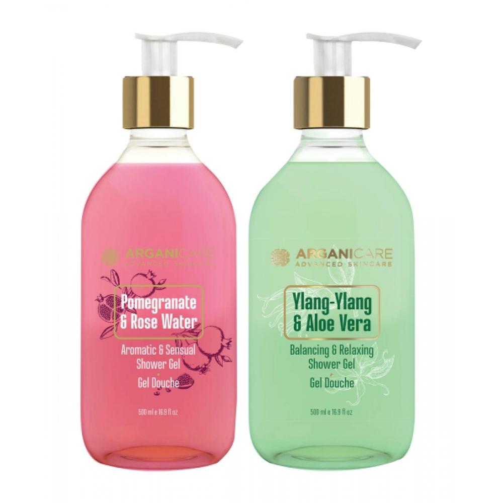 Arganicare Body Wash Pomegranate Rose 500ml + Ylang Ylang Aloe Vera 500ml none
