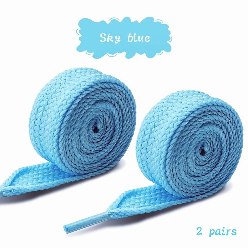 2CM Wide Fat Shoe Laces for Sneakers Fashion Colorfast Replacement Laces for Van Campus Shoes Classic Cotton Rope Flat Laces