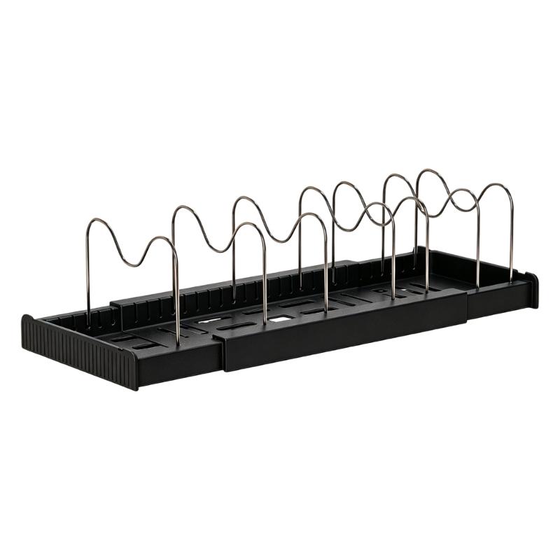 Expandable Pan Organizers Kitchen Cabinet Organizer with Multiple Divider Positions for Kitchen Cabinets, Countertops, and Under-Sink Storage