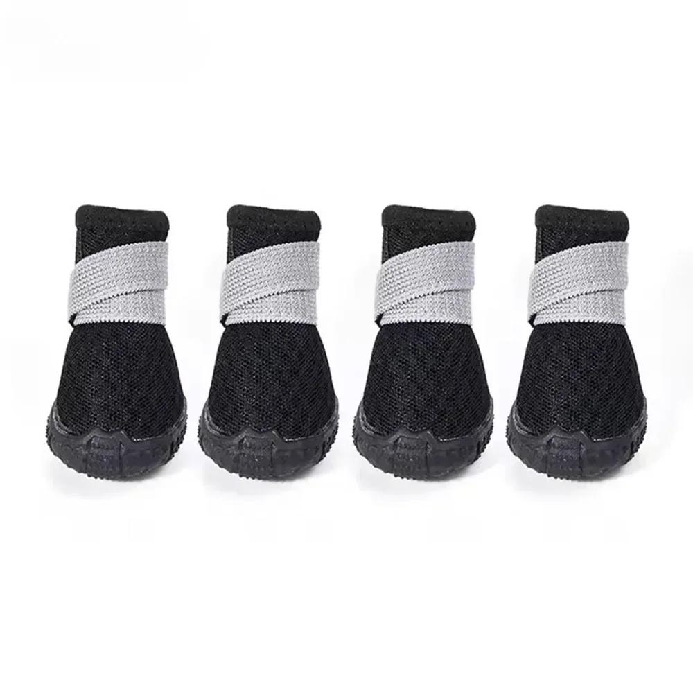Små Hundskor Mjuka Gummisulor Hundstövlar Husdjur Tasskydd Andningsbara Valpstövletter för Utomhuspromenader Inomhus Hårt Trägolv
