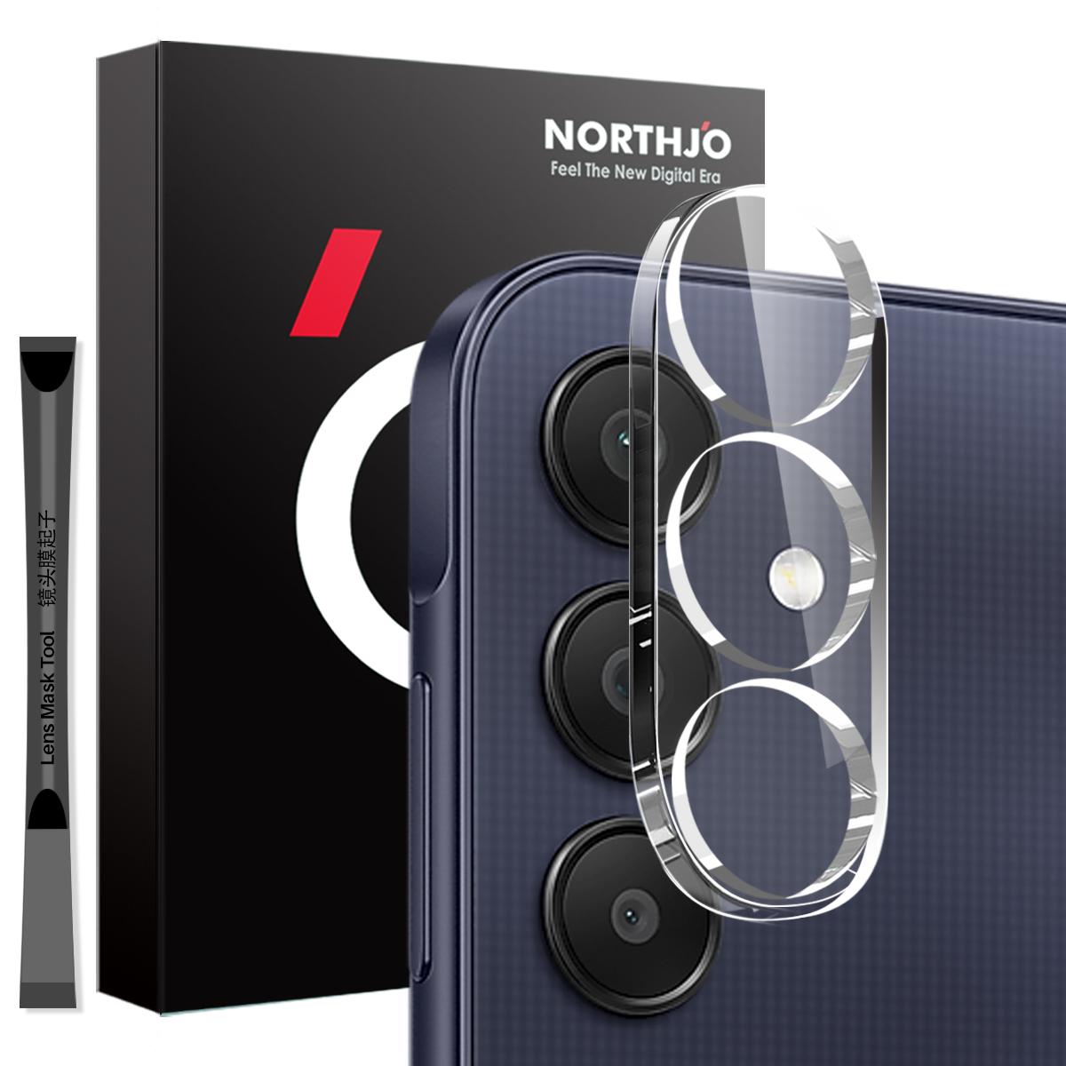 

NORTHJO Для Samsung Galaxy A25 5G (Глобальний) (161,0 x 76,5 x 8,3 мм) Захисне скло для об єктива камери HD Прозоре 3D Повне покриття Type A