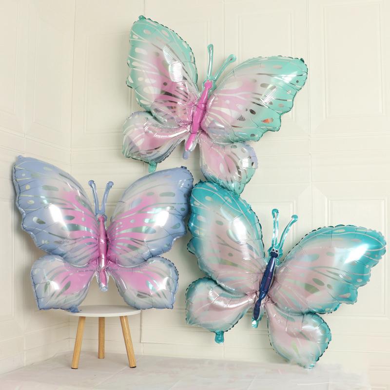 

Набор воздушных шаров Est Butterfly на день рождения, синий, зеленый, фиолетовый, фольгированный шар для детского душа
