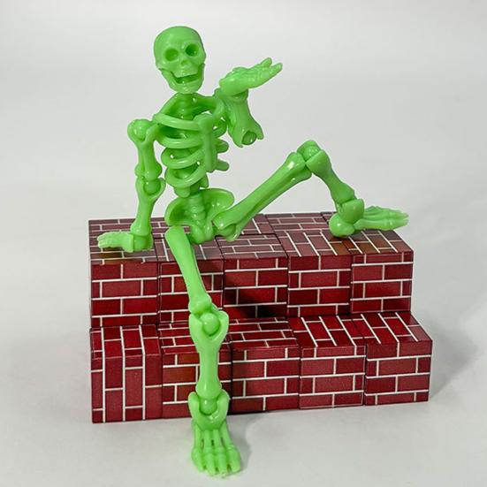 3D Printed Skeleton Action Figure Plastic Articulated Skeleton Toy with Movable Joints Collectible Action Figure for Desktop Decor