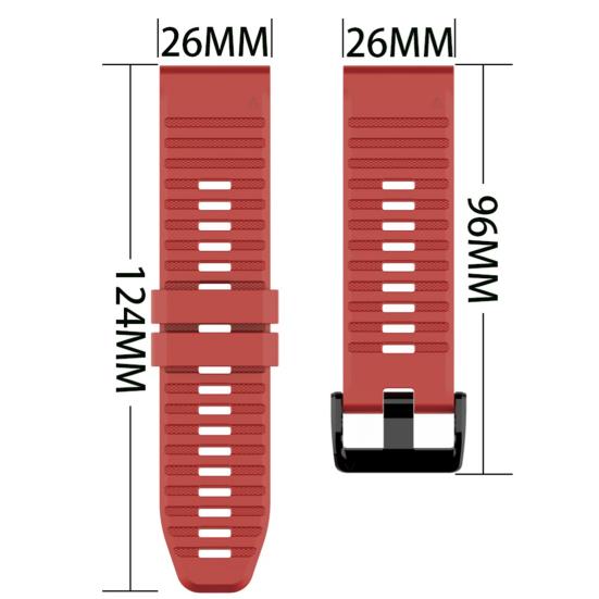 26mm Silicone Sports Watch Wrist Strap Band for Garmin Fenix 6X 5X 3 HR D2 Bravo