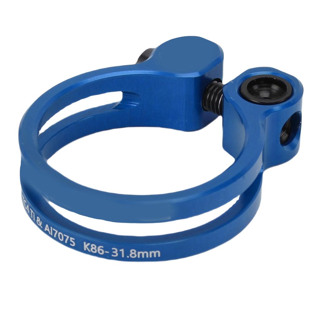 31.8mm Bike Seatpost Clamp Aluminum Alloy Hollow Seat Tube Clip for Mountain Road Bike Blue