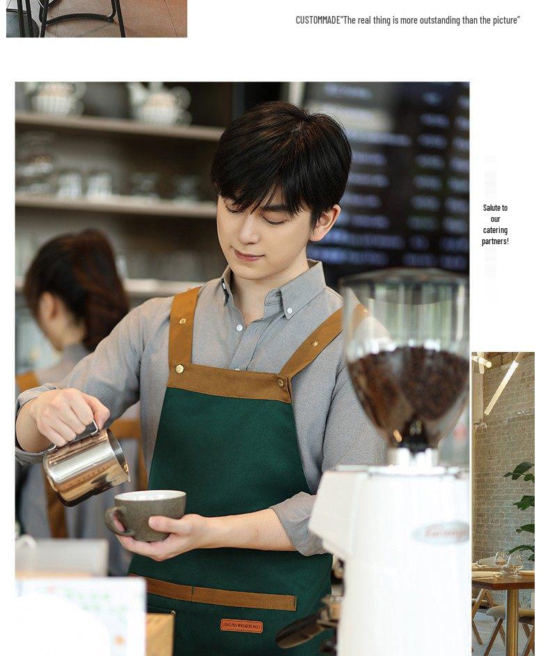 Waterproof Oil-Proof Logo Apron for Milk Tea & Coffee Shops