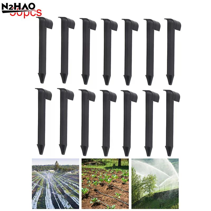 50Pcs DN16 C-Type Ground Stakes Garden Lawn Mower Peg For PE Pipe Drip Irrigation Hose Tube Holder Ground Stakes