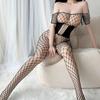 Calze a rete da donna senza cavallo, corsetto nero, body erotico, lingerie traforata, tuta trasparente, biancheria intima sexy, nuovo
