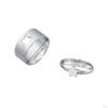 Fashion Hollow Matching Rings Set for Teen Girls Mens Engagement Adjustable Open Punk Jewelry
