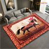 Fashion Ethnic Frame Carpet Horse Home Decor Rectangle Room Rug Black Green Orange Living Room Bedroom Bedside Floor Table Mat