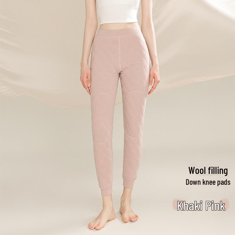 Women's 100% Wool Quilted Warm Pants, Plus Velvet, Thickened for -20°C Winter, Ideal for Knee and Waist In Northeast China.