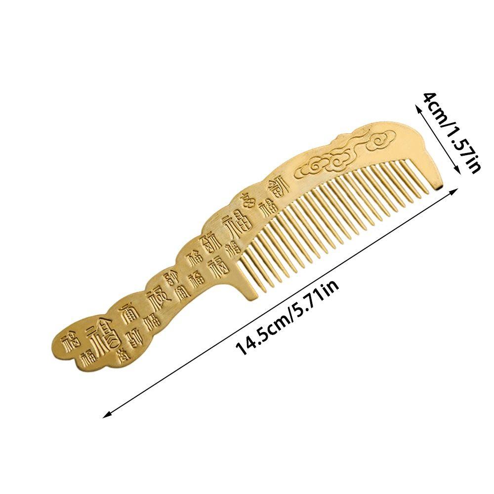 Anti-static Pure Brass Comb Handmade Gift Hair Comb Home Dressing Table Decoration