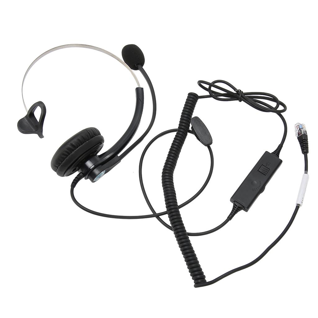 Einohriges kabelgebundenes Headset mit Geräuschunterdrückung, HD-Anrufe, Telefon-Headset für Callcenter, Büro, Geschäft, Online-Kurs