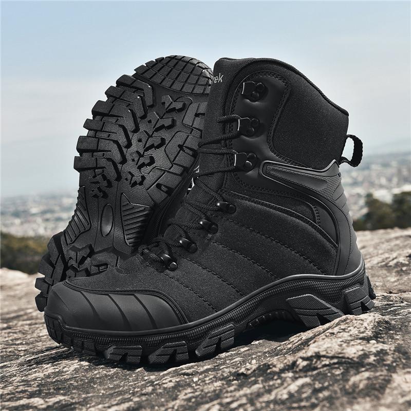 Fashion Comfy Leather Men's Ankle Boots Fashion Male High Top Shoes New Design Outdoor Hiking Boots Man Casual Boots Men Walking Shoes