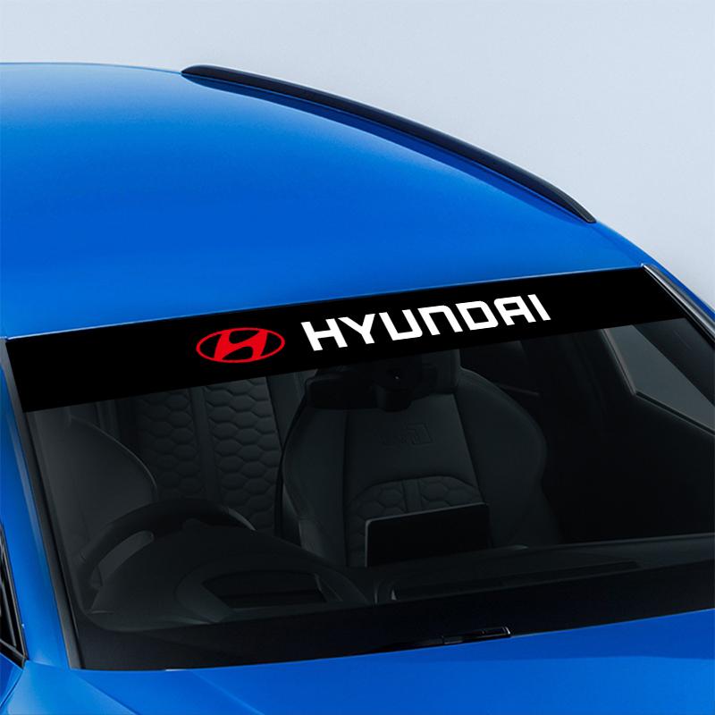 1Pcs Car Front Windshield Stickers Front and Rear Decorative Emblem For Hyundai I30 Tucson Veloster Kona I10 I35 Elantra Santa Fe Decor
