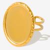 Oval Blank Setting Geometric Cobochons Stainless Steel Open Adjustable Rings For Women Men Accessories Vintage Boho DIY Jewelry