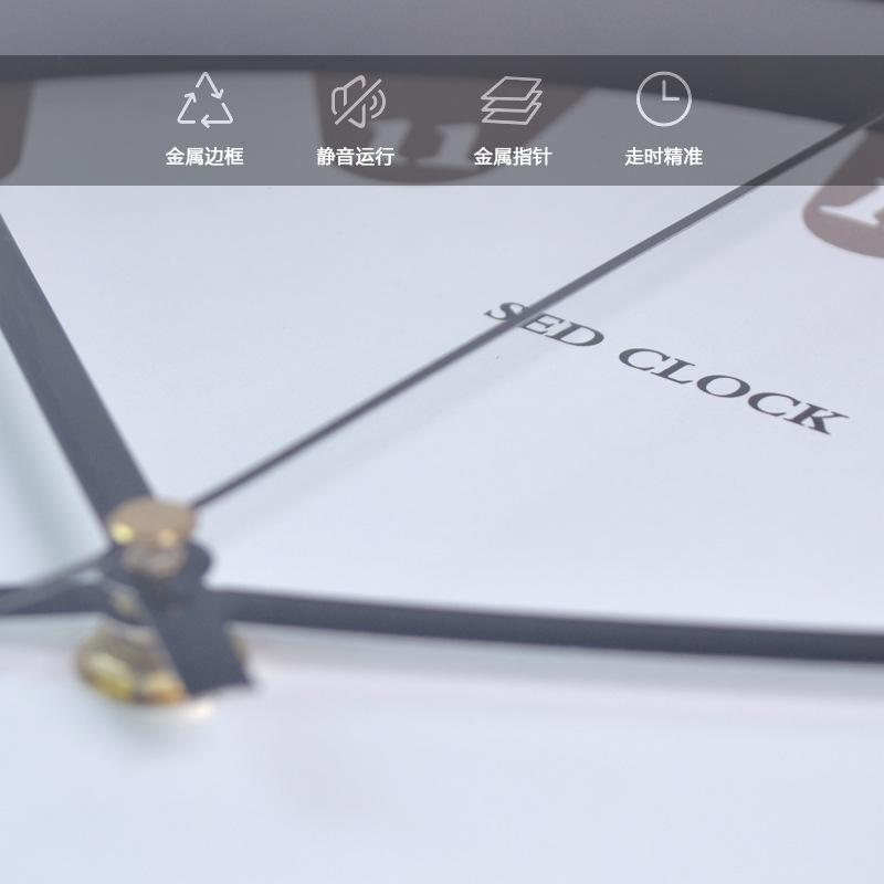 12-inch Silent Clock Living Room Free Shipping Fashion Wall Clock Creative Digital Art Wall Clock Bedroom Simple Large Metal