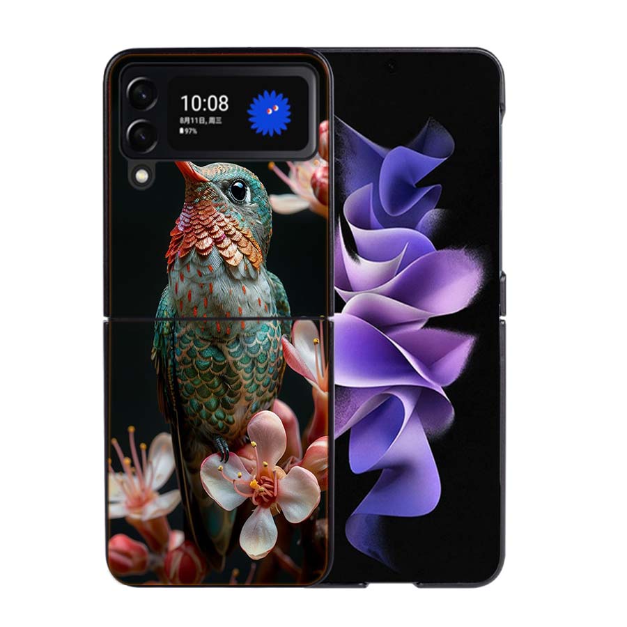 The Spirit of Hummingbirds Phone Case For Samsung Z Flip 7 6 5G Galaxy Z Flip4 Z Flip5 Z Flip3 Coque Black Hard PC Shell Protect