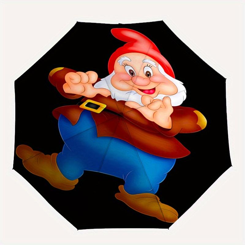1pc Snow White Happy Dwarf Automatic Open/CloseUmbrella-CuteUmbrella with Cute Design, Portable 3-Fold Compact Umbrella for Men & Women, Val