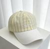 Spring and Summer Couple Hat Female Contrasting Stripes Letter Embroidery Baseball Cap Casual Versatile Visor Cap Cap