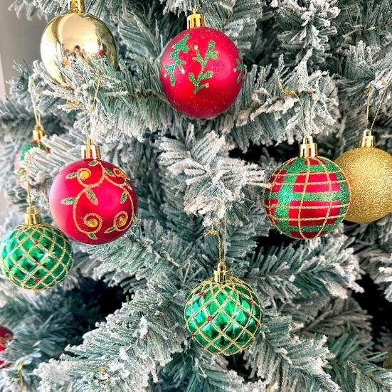 Pcs Christmas Balls Ornaments 2.4 Inch Small Shatterproof Plastic Balls