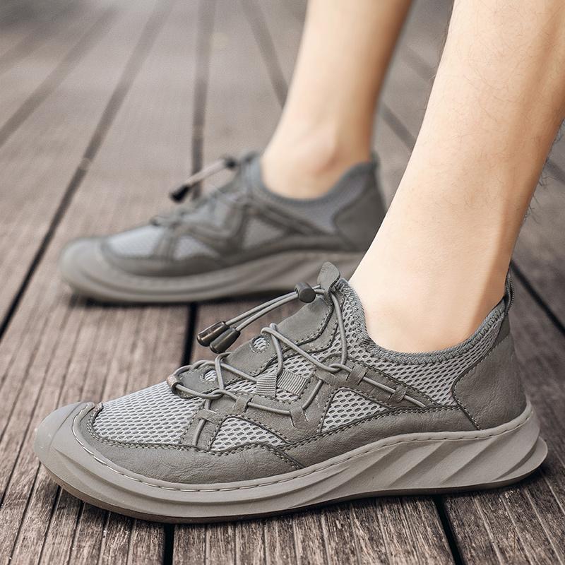 

Men s Breathable Sandals Summer Outdoor Hollow Beach Shoes Soft Comfortable Hiking Shoes Non-slip Wearable Casual Shoes 2025 New 39