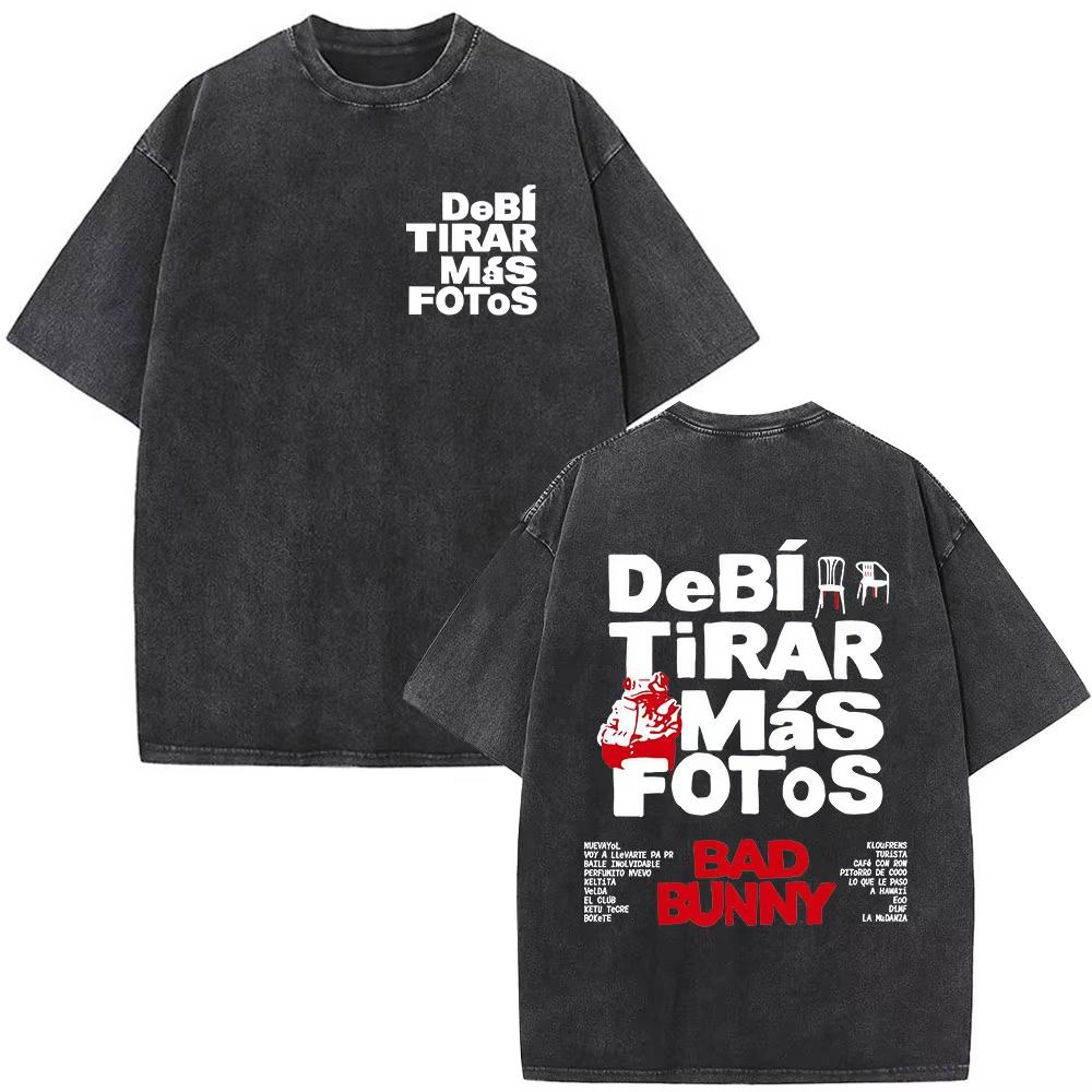 Bad Bunny DTMF Tour 2026 T-Shirt Vintage Hip Hop Graphic Tee Unisex Washed Cotton Short Sleeve Oversized Crew Neck Y2K Streetwear Top Merch Gift