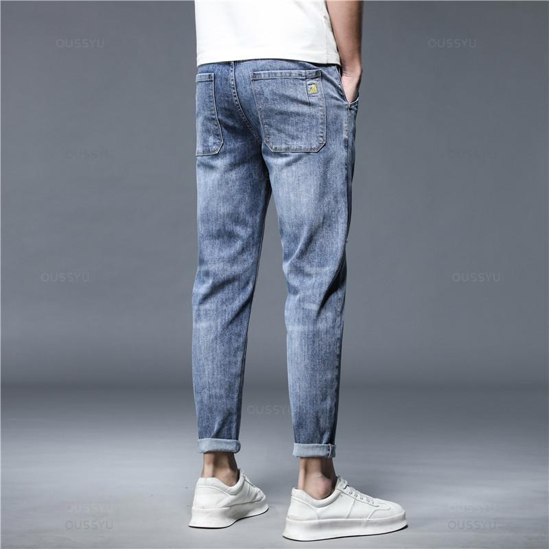

Summer Light-coloured Jeans Men s Slim Straight Spring and Autumn Loose Thin Section Casual Long Trousers Plus Size