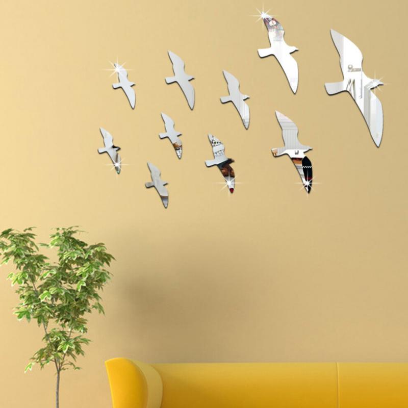 2 abnehmbare Wandaufkleber-Sets, Vogelmuster, Wanddekoration