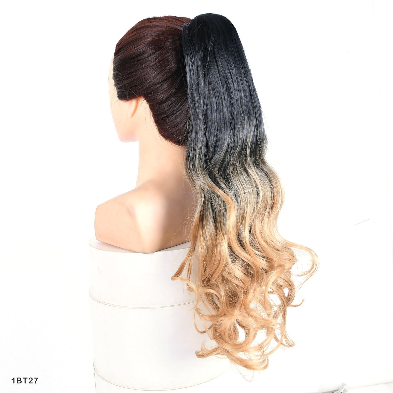 Jeedou Цветные Накладные Хвосты Длинные Волнистые Волосы Балаяж Омбре Цветные Синтетические Накладные Хвосты Волос Для Девочек Женщин