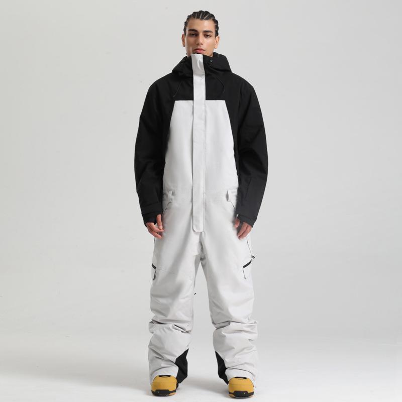 Men's One-Piece Ski Suit: Windproof, Waterproof, Breathable, Thickened, and Warm for Snowboarding