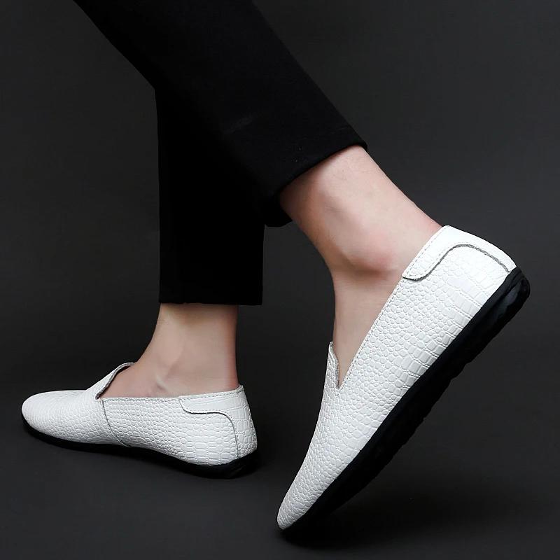 Pánské boty z pravé kůže nazouvací outdoorové Měkké mokasíny Lodičky Módní značka Pánské ploché boty Pohodlné boty na řízení pánské mokasíny