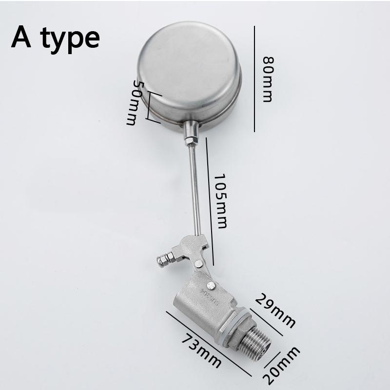 1/2" High Temperature Resistance DN15 Water Tank Ball Float Valve Preservative Stainless Steel 304 200 Celsius Degree