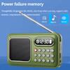 Mini Pocket FM Radio Portable Rechargeable Radios Receiver Wireless Bluetooth Speaker TF Card USB Music Player Power Off Memory