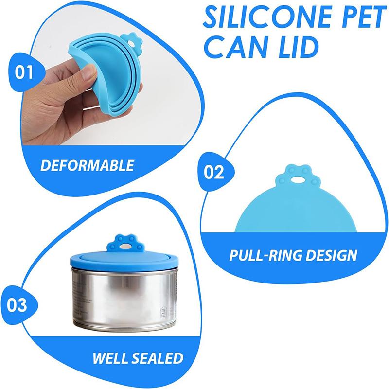 3/4Pcs Silicone Canned Lid Set 3 In 1 Reusable Pet Can Cover Lids Kit for Most Sizes Dog And Cat Cans Food Tin Cover Keep Fresh