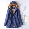 2022 Winter Women's Plus Size European Style Cotton Jacket with Hood and Fur Collar